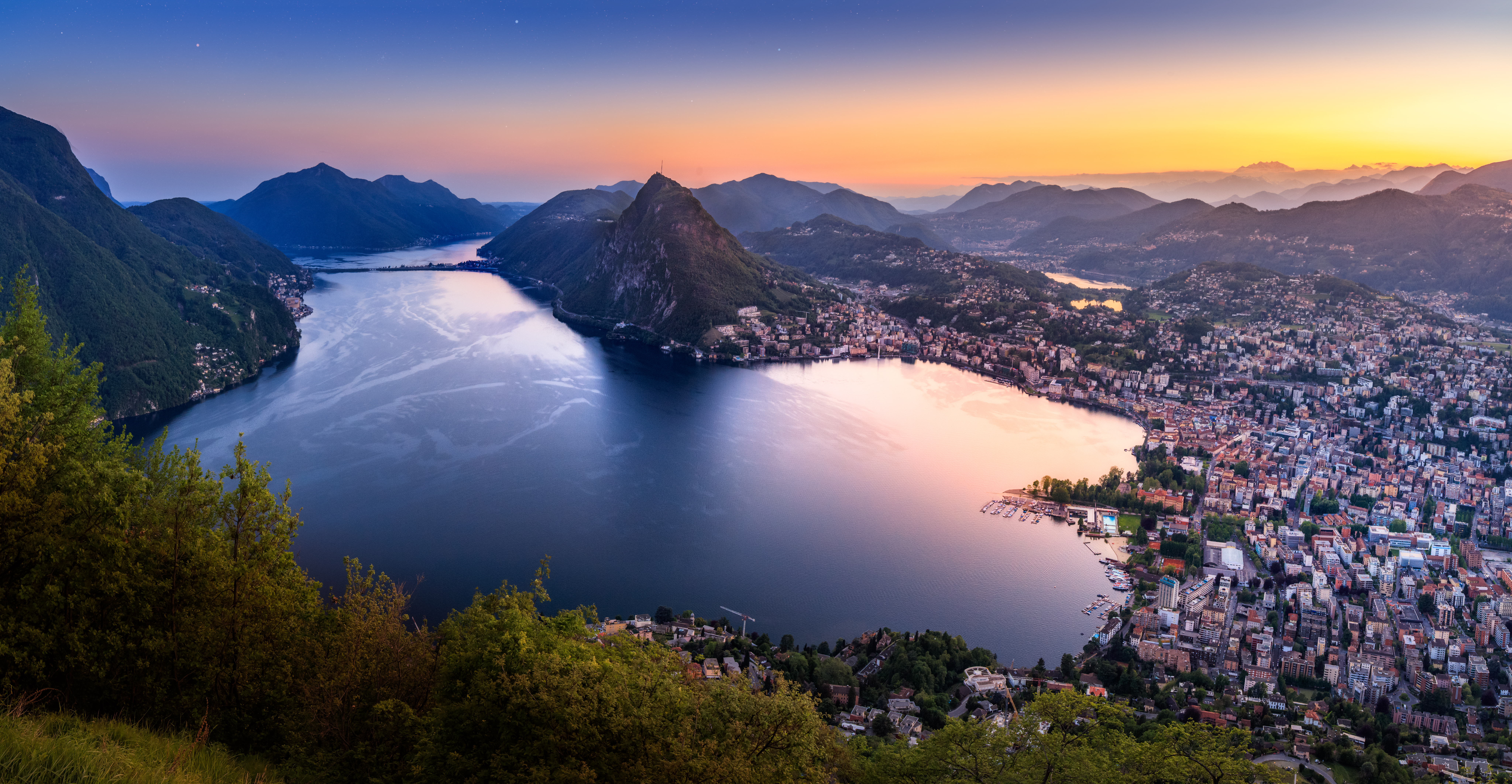 Lugano lakeside scenery